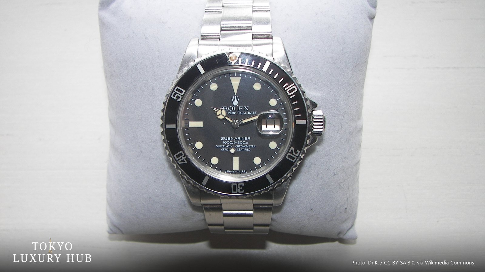 Rolex Submariner on a display cushion